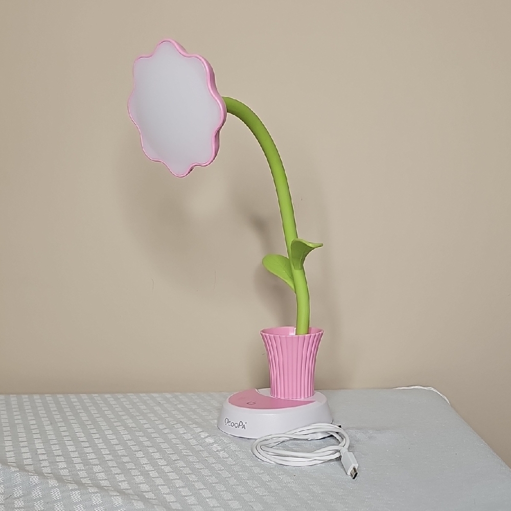 Ocoopa Pink and‎ Green Whimsical Flower LED Desk Lamp